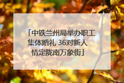 中铁兰州局举办职工集体婚礼 36对新人情定陇南万象街