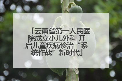 云南省第一人民医院成立小儿外科 开启儿童疾病诊治“系统作战”新时代