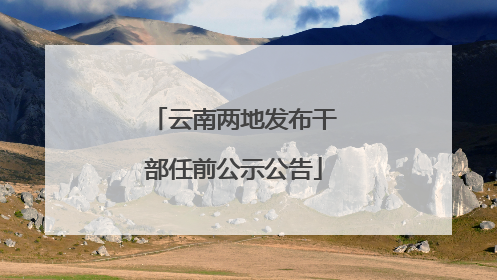 云南两地发布干部任前公示公告