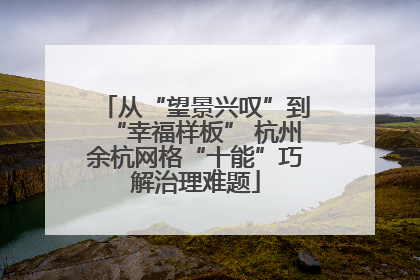 从“望景兴叹”到“幸福样板” 杭州余杭网格“十能”巧解治理难题