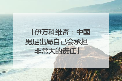 伊万科维奇：中国男足出局自己会承担非常大的责任