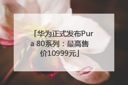 华为正式发布Pura 80系列：最高售价10999元