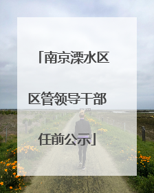 南京溧水区区管领导干部任前公示