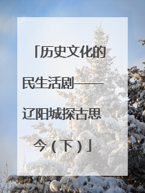 历史文化的民生活剧——辽阳城探古思今（下）