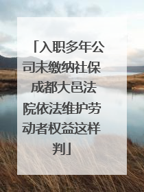 入职多年公司未缴纳社保 成都大邑法院依法维护劳动者权益这样判