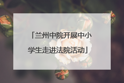 兰州中院开展中小学生走进法院活动