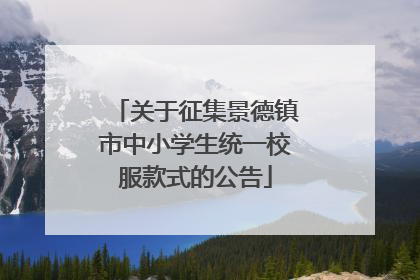 关于征集景德镇市中小学生统一校服款式的公告