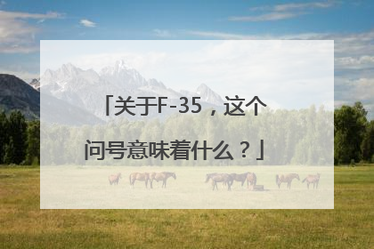 关于F-35，这个问号意味着什么？