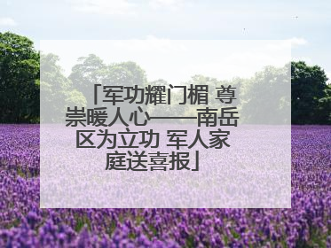 军功耀门楣 尊崇暖人心——南岳区为立功 军人家庭送喜报