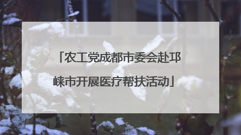 农工党成都市委会赴邛崃市开展医疗帮扶活动