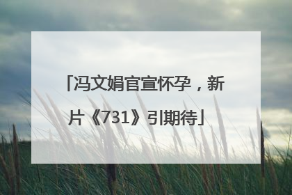 冯文娟官宣怀孕，新片《731》引期待