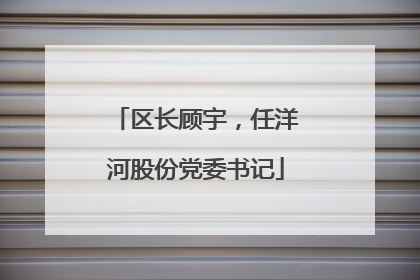 区长顾宇，任洋河股份党委书记