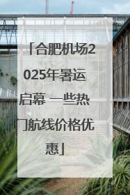 合肥机场2025年暑运启幕 一些热门航线价格优惠