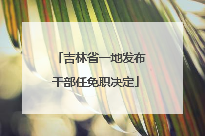 吉林省一地发布干部任免职决定