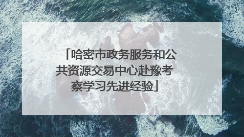 哈密市政务服务和公共资源交易中心赴豫考察学习先进经验