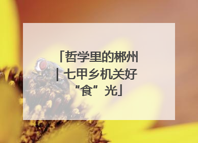 哲学里的郴州｜七甲乡机关好“食”光