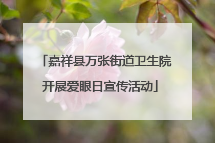 嘉祥县万张街道卫生院开展爱眼日宣传活动