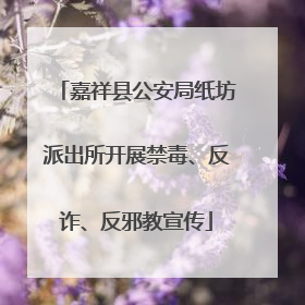 嘉祥县公安局纸坊派出所开展禁毒、反诈、反邪教宣传