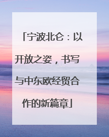 宁波北仑：以开放之姿，书写与中东欧经贸合作的新篇章