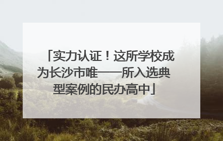 实力认证！这所学校成为长沙市唯一一所入选典型案例的民办高中