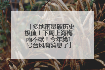 多地雨量破历史极值！下周上海梅雨不歇！今年第1号台风有消息了