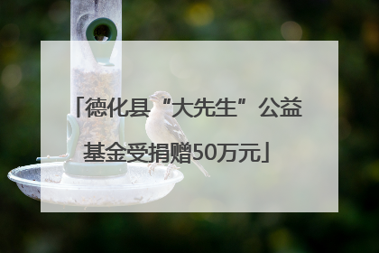 德化县“大先生”公益基金受捐赠50万元