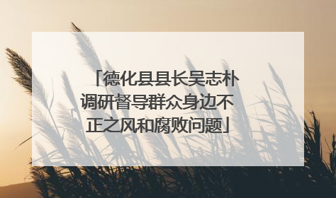 德化县县长吴志朴调研督导群众身边不正之风和腐败问题