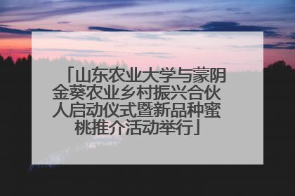 山东农业大学与蒙阴金葵农业乡村振兴合伙人启动仪式暨新品种蜜桃推介活动举行
