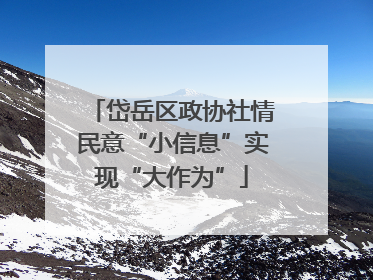 岱岳区政协社情民意“小信息”实现“大作为”