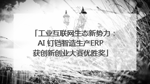 工业互联网生态新势力：AI 钉铛智造生产ERP获创新创业大赛优胜奖