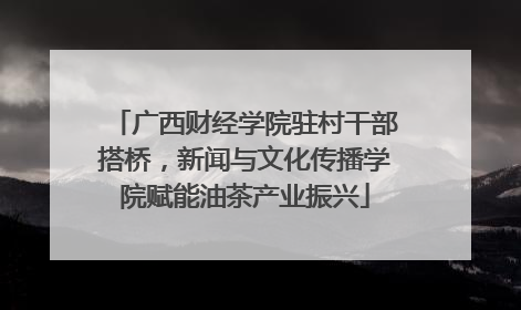广西财经学院驻村干部搭桥，新闻与文化传播学院赋能油茶产业振兴