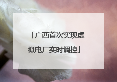 广西首次实现虚拟电厂实时调控