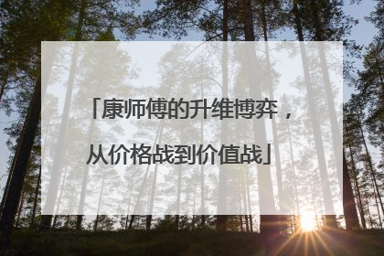 康师傅的升维博弈，从价格战到价值战