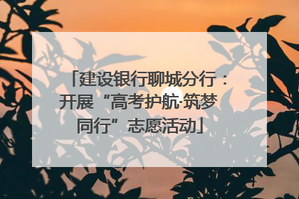 建设银行聊城分行:开展“高考护航·筑梦同行”志愿活动