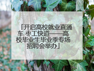 开启高校就业直通车 枣工快道——高校毕业生毕业季专场招聘会举办