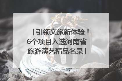 引领文旅新体验！6个项目入选河南省旅游演艺精品名录