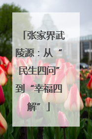 张家界武陵源：从“民生四问”到“幸福四解”