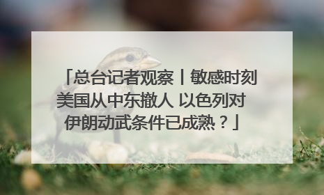 总台记者观察丨敏感时刻美国从中东撤人 以色列对伊朗动武条件已成熟？