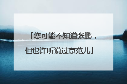 您可能不知道张鹏，但也许听说过京范儿