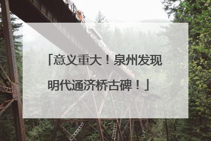 意义重大！泉州发现明代通济桥古碑！