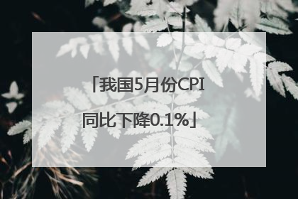 我国5月份CPI同比下降0.1%