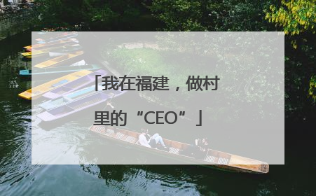 我在福建，做村里的“CEO”