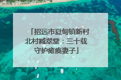 招远市夏甸镇新村北村臧翠堂：三十载守护瘫痪妻子