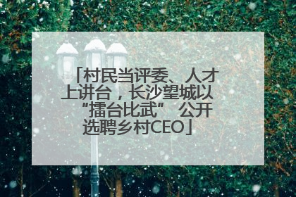村民当评委、人才上讲台，长沙望城以“擂台比武” 公开选聘乡村CEO