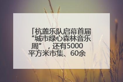 杭盖乐队启幕首届“城市绿心森林音乐周”,还有5000平方米市集、60余场免费活动等你来