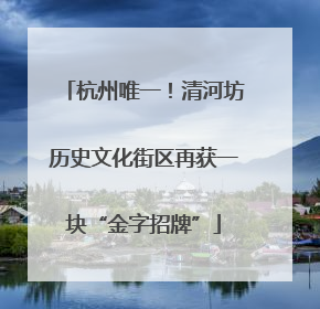 杭州唯一！清河坊历史文化街区再获一块“金字招牌”