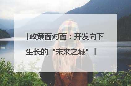 政策面对面：开发向下生长的“未来之城”