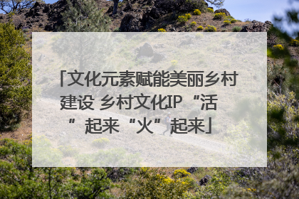 文化元素赋能美丽乡村建设 乡村文化IP“活”起来“火”起来
