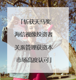 斩获天马奖 海信视像投资者关系管理获资本市场高度认可