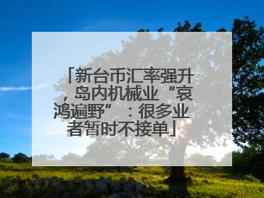 新台币汇率强升，岛内机械业“哀鸿遍野”：很多业者暂时不接单